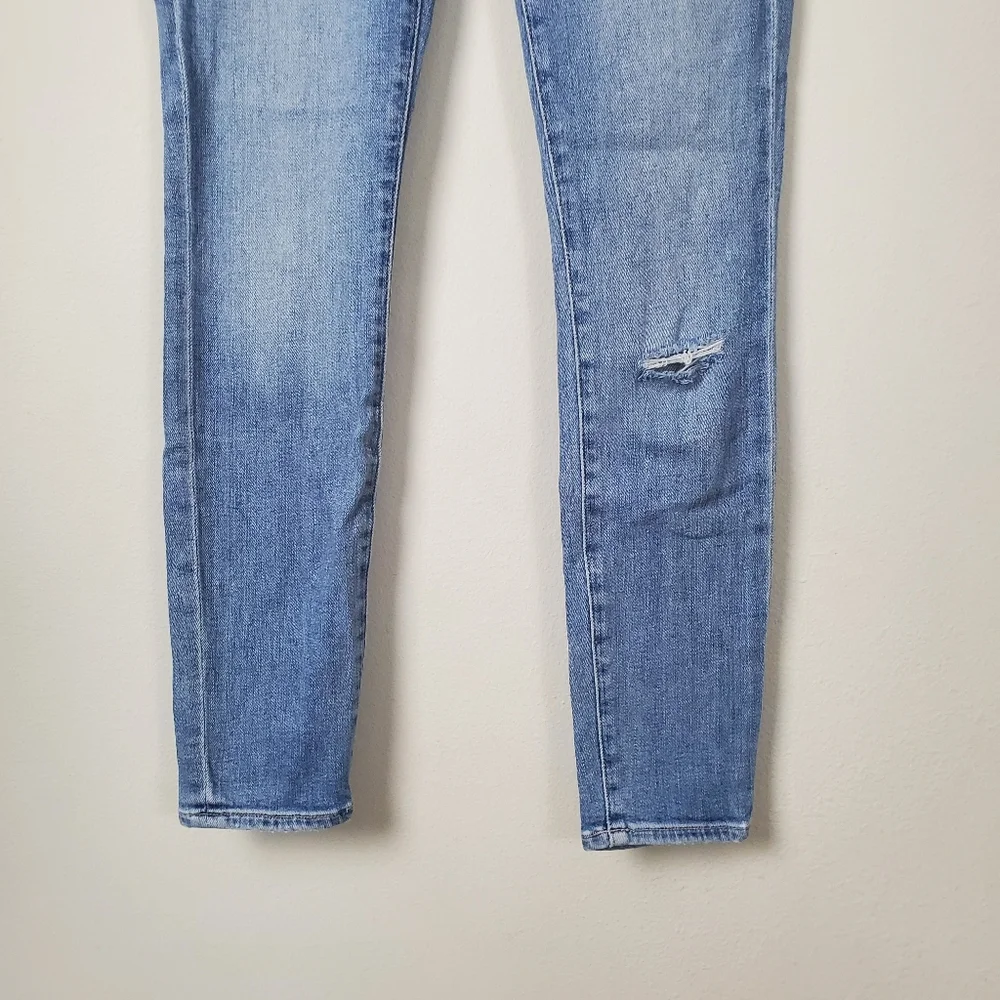 Frame Le Skinny De Jeanne Crop Distressed Light Wash Size 25 - Picture 4 of 14